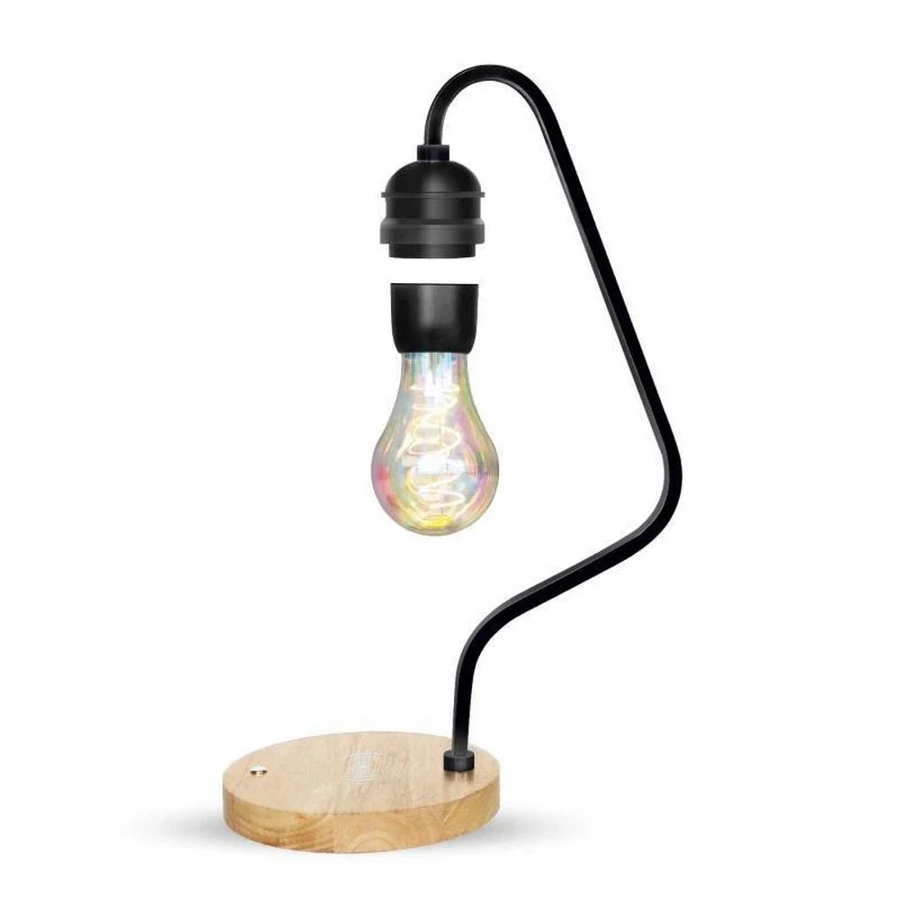 Custom Floating Levitate Platform Magnetic Levitation Device Light Bulb LED Wood Table Desk Magnet Levitating Lamp