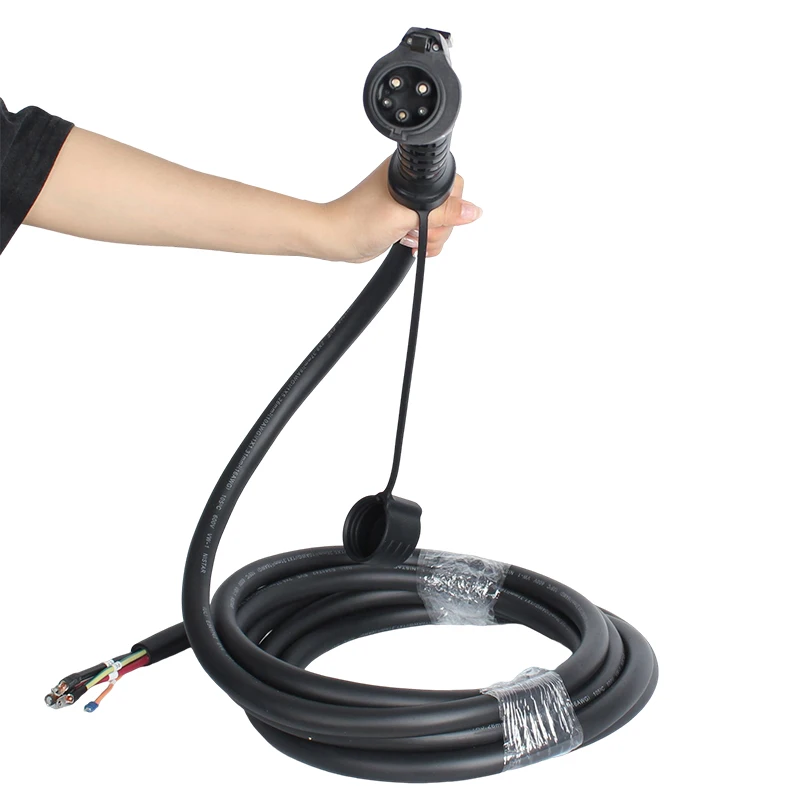 240v one-phase ev charger Type1 Plug 48a j1772 EV Charger gun with TPU Cable Open-end ev extension cable