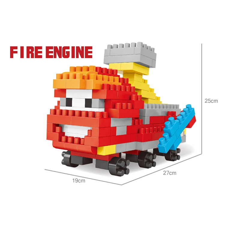 
Novel fire engine rotate 360 moving parts turn wheel 172PCS kids educational plastic building blocks toys 