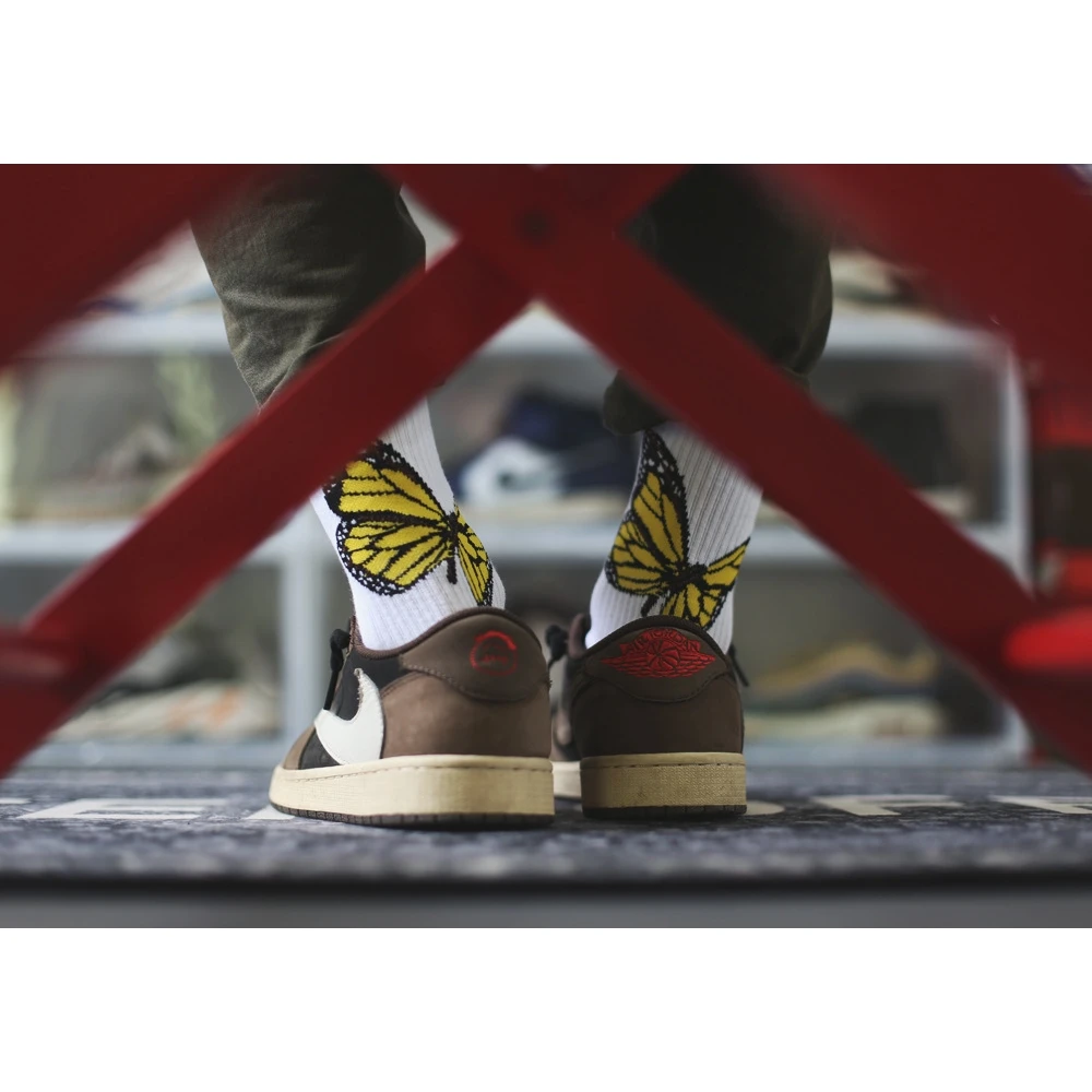 Palm Butterfly Women Socks Angel Cotton Street Sports Socks Men Crew Socks