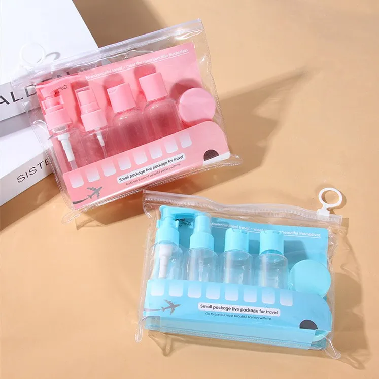 
Travel bottle kit 8pcs pack 40ml 50ml plastic lotion cosmetic packaging bottle 10ml cream container jars 