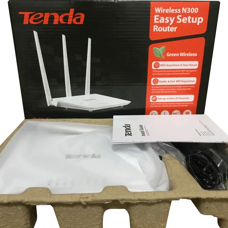English packing  Original Tenda F3 Router 300Mbps 4 Antenna 4 Port English Version  wireless router tenda