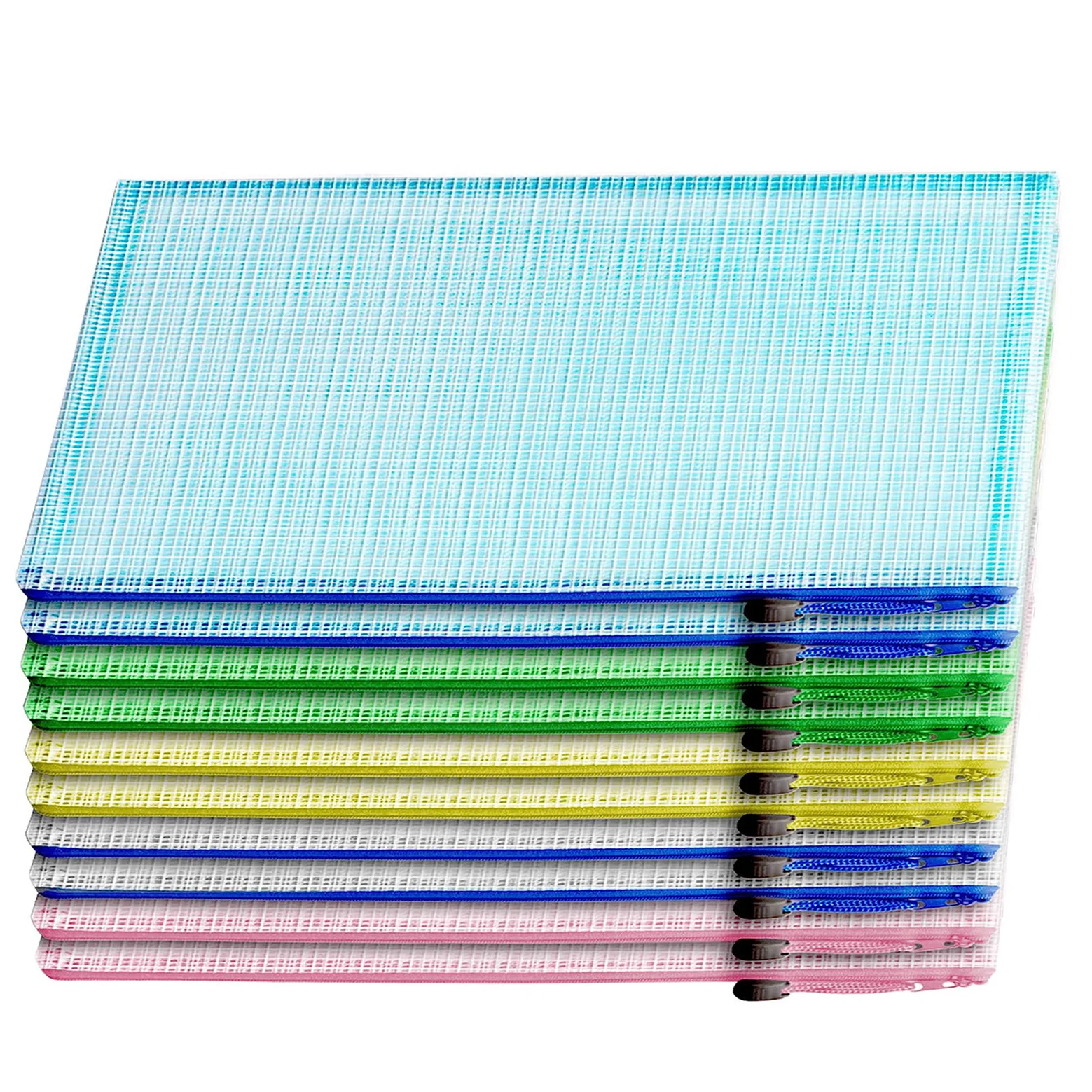 Teal Blue Plastic Color POP Folders - 2 Pocket Durable Folders with Metal Prongs Fastener Clasps