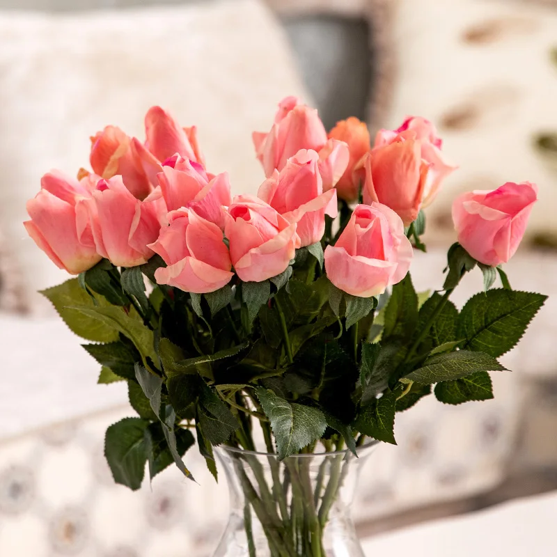 Flower artificial rose bouquet flores artificiales roses flowers artificial Decorative Fake latex real touch artificial rose