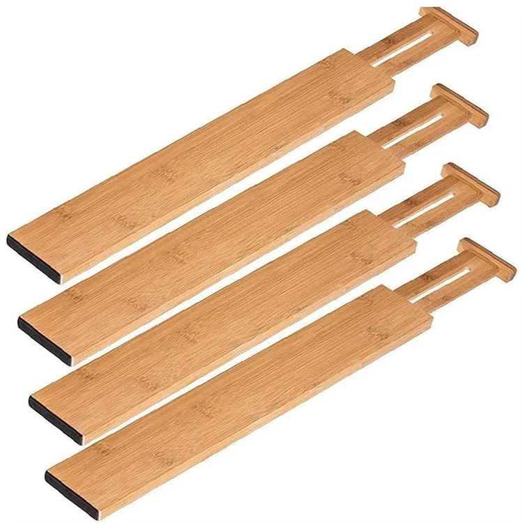 Home Partition Board Retractable Adjustable Bamboo Board Free Separation Office DIY Drawer Divider Easy to Install