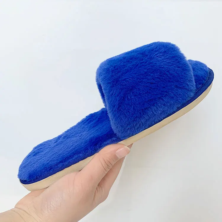 USA New Arrival Women Anti-slip Plush Slippers Cotton Fur Thick Sole Home Slippers WINTER