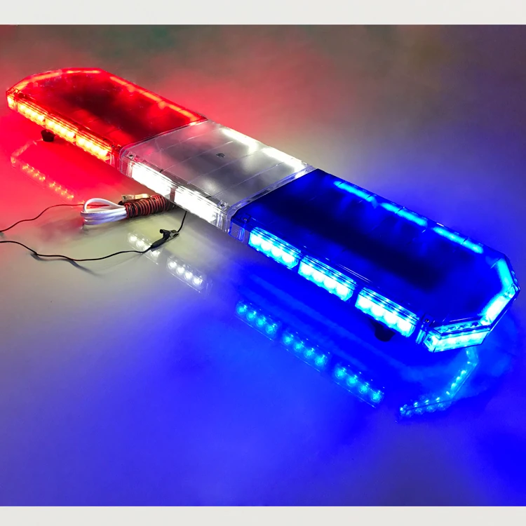 Cheap 47 inches red blue white amber green vehicle truck warning light bar 88w red blue LED flashing used emergency light bars
