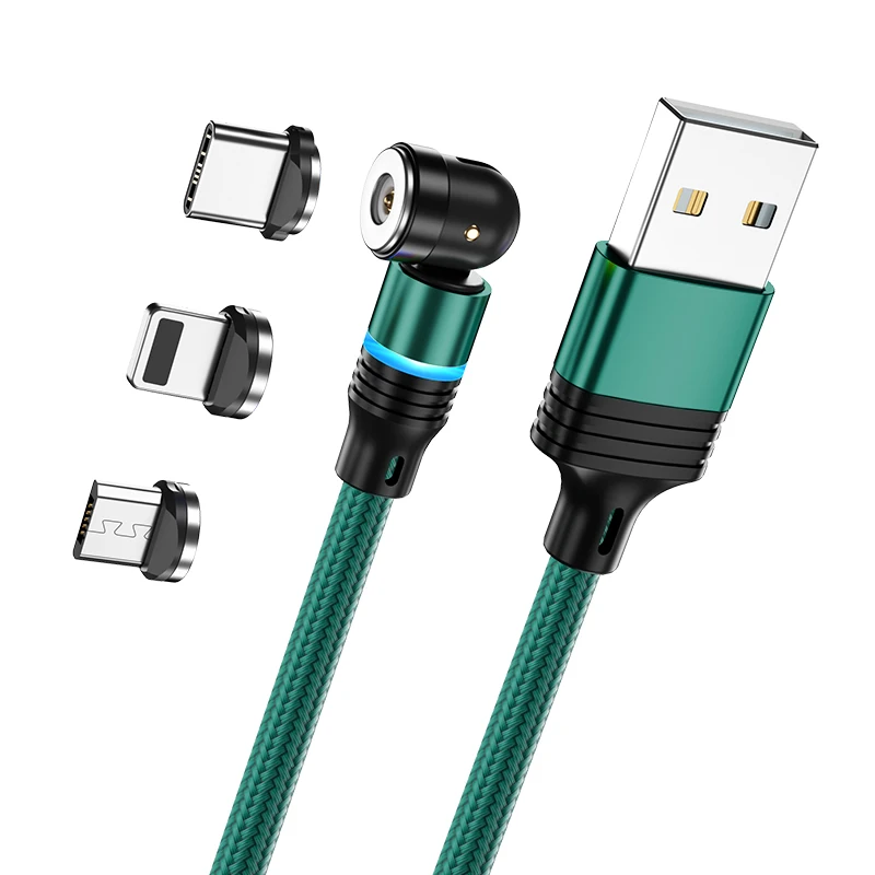 Factory Price  Mobile Phone 3 In 1 Type C Micro Usb Lighting 540 Magnetic Cables Magnet Fast Charging Data Cable