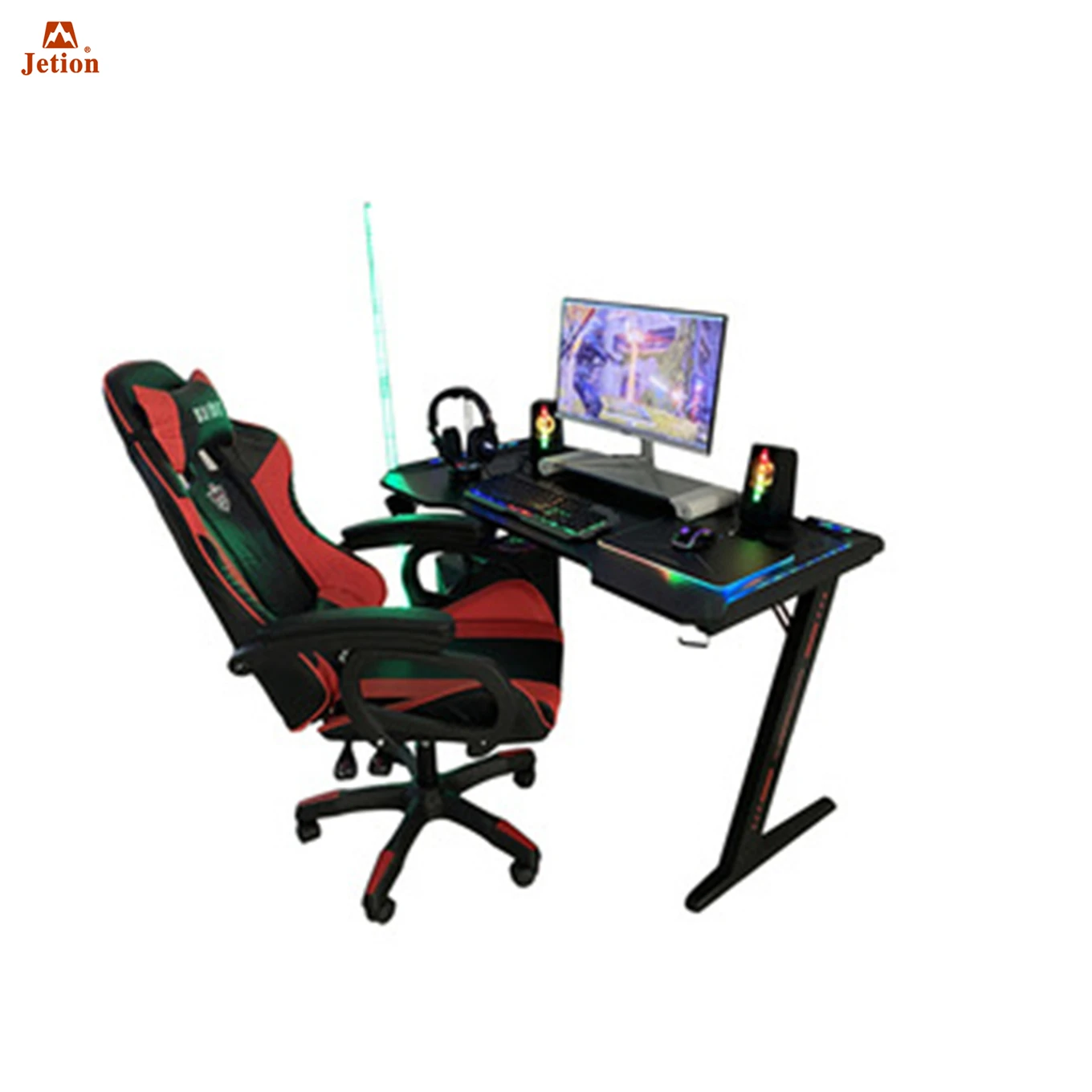 Amazon hot sellgaming computer desks pc table with RGB LED for home office computer gaming gamer