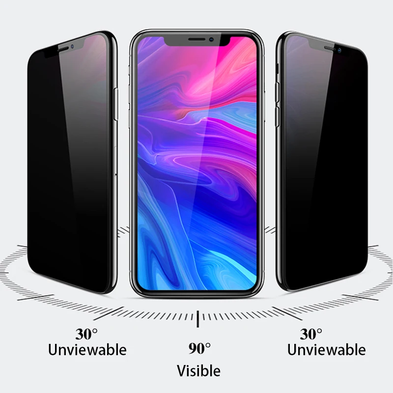 Privacy Full Glass Screen Protector Anti-Spy For Iphone 13 12 Pro Max 11 X XR Anti Spy Privacy Soft Film Screen Protector