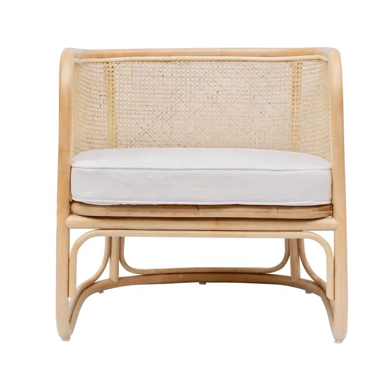 New Design Indoor Outdoor Beach Lounge or Sun Lounge Chair Rattan Bamboo Cane Wicker Chair