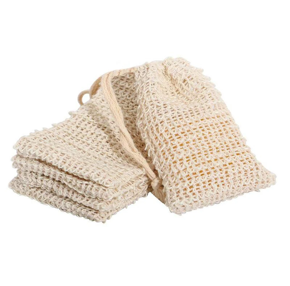 Оптовая продажа высокое качество Пользовательский логотип этикетка натуральный цвет сеточка для мыла из