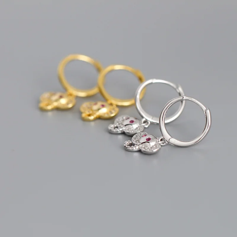  Hot sale 925 sterling silver Cz diamond 18k gold plated light luxury cute animal elephant pendant fashion