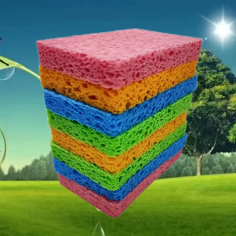 Customized wood pulp cotton large reusable cellulose sponge Biodegradable Household cleaning products