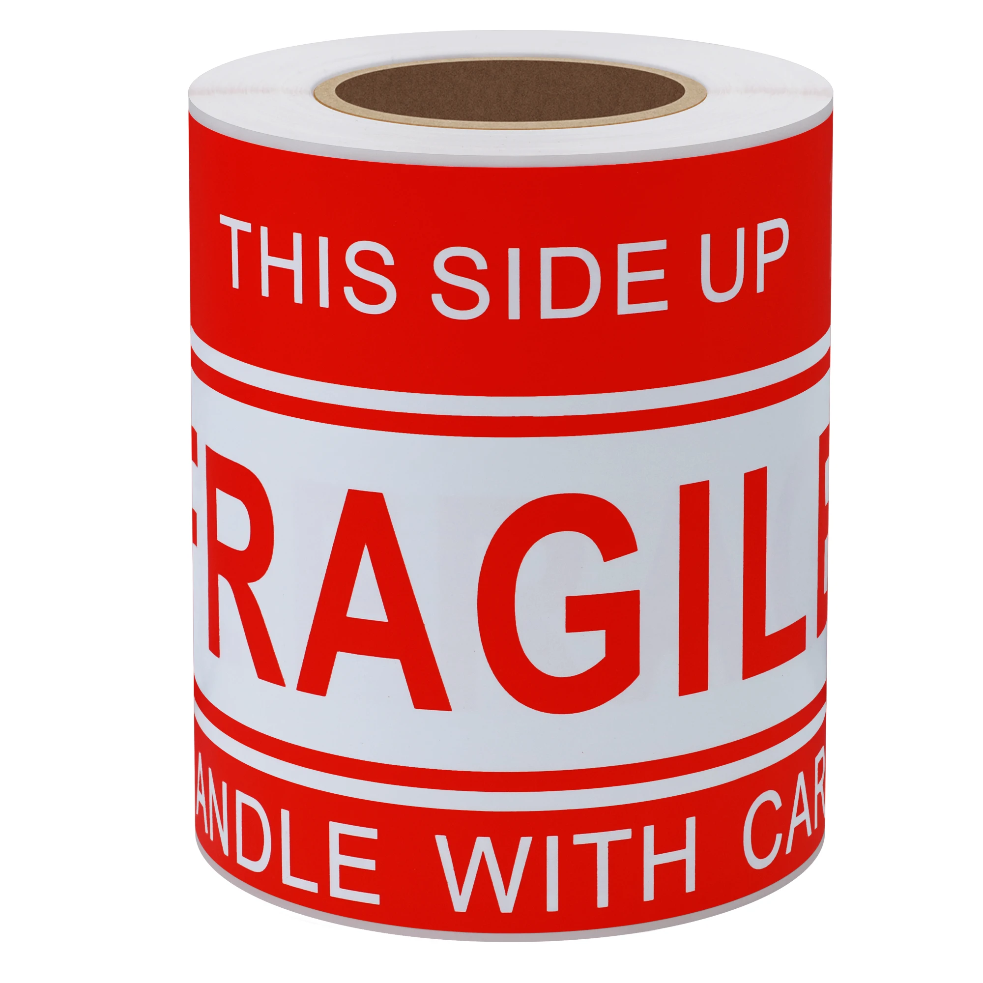 Hybsk  Fragile Handle with Care This side up Labels 4x6 inch red 100 Labels Per Roll