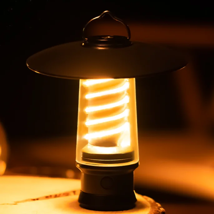 2023 Updated USB Rechargeable High Lumen Vintage Camping Light Multi-Function Flashlight Outdoor Portable Searchlight