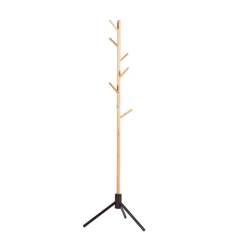 OEM modern tree hanger design unique wood bamboo coat tree rack