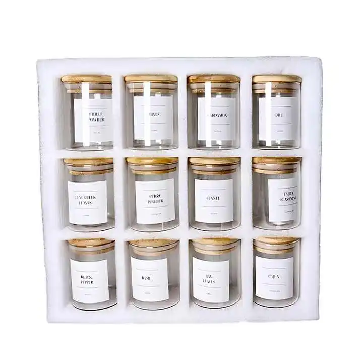 Transparent Glass Sealed Food Storage Tank Set Can Be Stacked Easy Sorting Nuts Fruits Sweets and Snacks