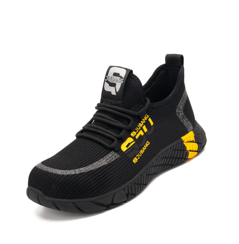 Fashionable fly woven breathable safety shoes manufacturers supply  anti-piercing fly woven lightweight protective safety shoes