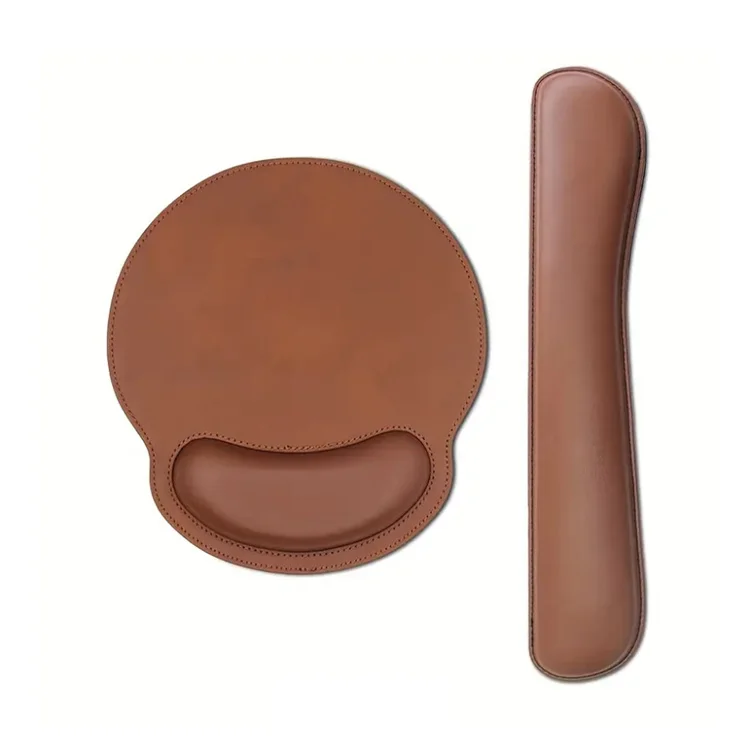 PU Leather Wrist Support Mouse Pad Custom Mouse Pad with Wrist Rest Keyboard Set Office Wrist Rest Mouse Pad Mat