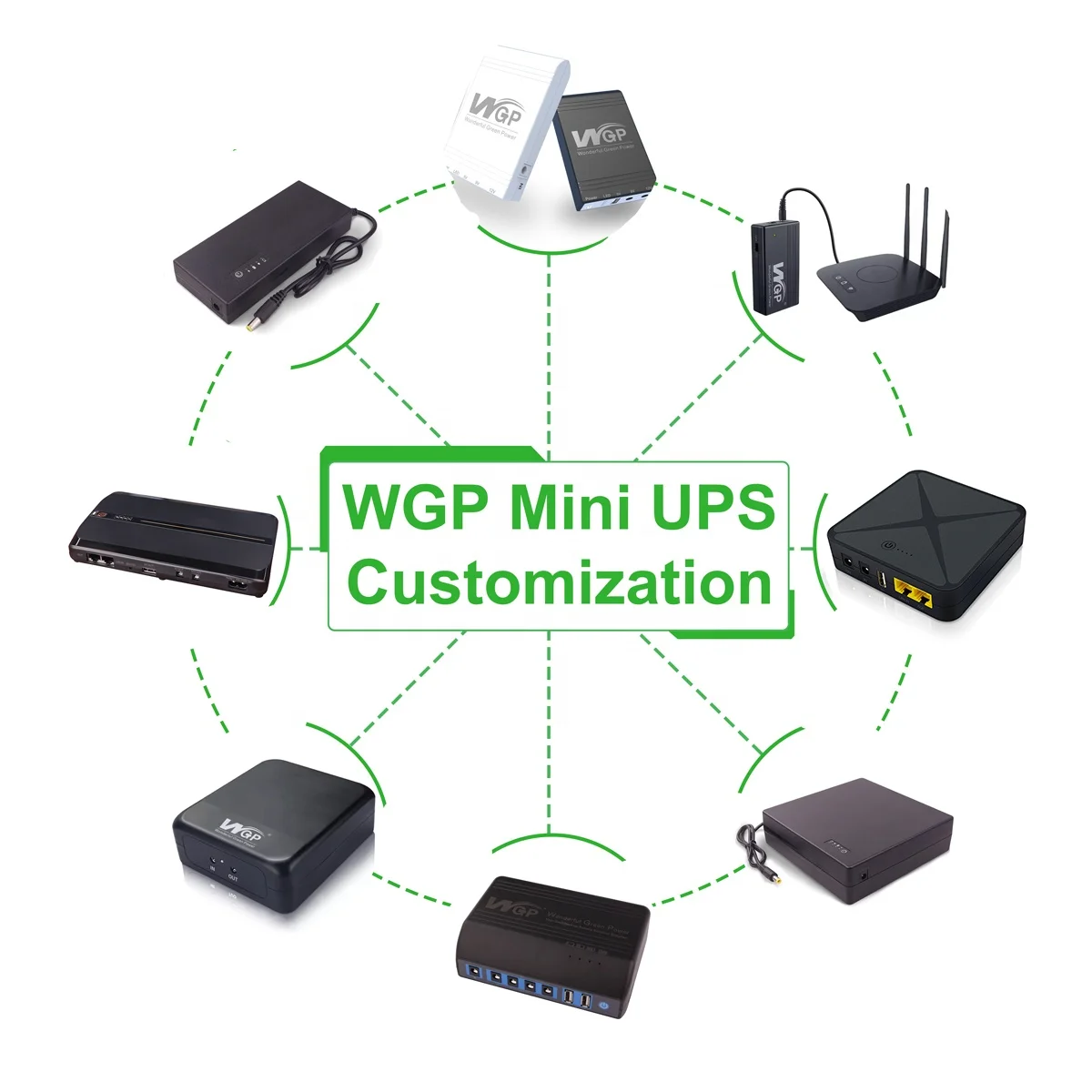 WGP UPS ODM OEM USB DC 5V 9V 12V Router Wifi Backup 1A 2A Power Bank Supply Battery mini UPS for Wifi Router Modem Camera Home