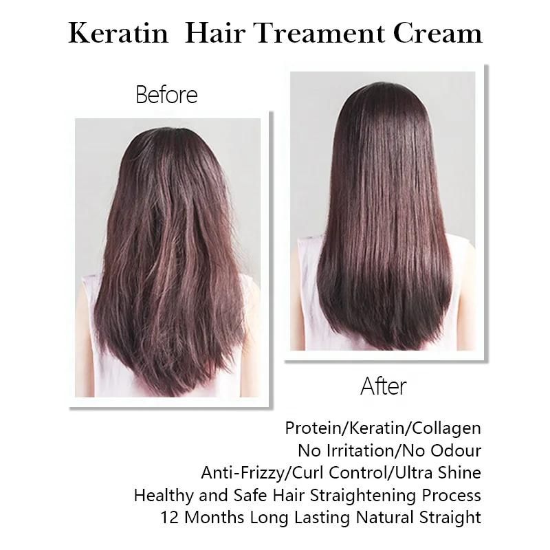 Innovative Hair Straightening Cream Natural Smooth Straight Bio Caviar Keratin Protein Hair Treatment Formaldehyde-free