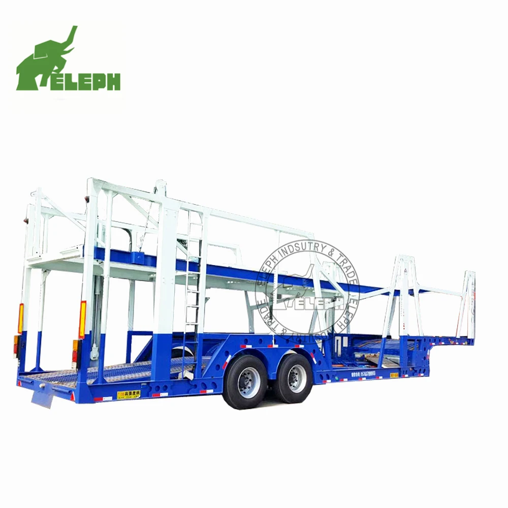 Hot Sale Customized Mobile Metal Car Carrier semitrailer Transport Trailer With Ramp Double Deck Auto Car Carrier Semi Trailer