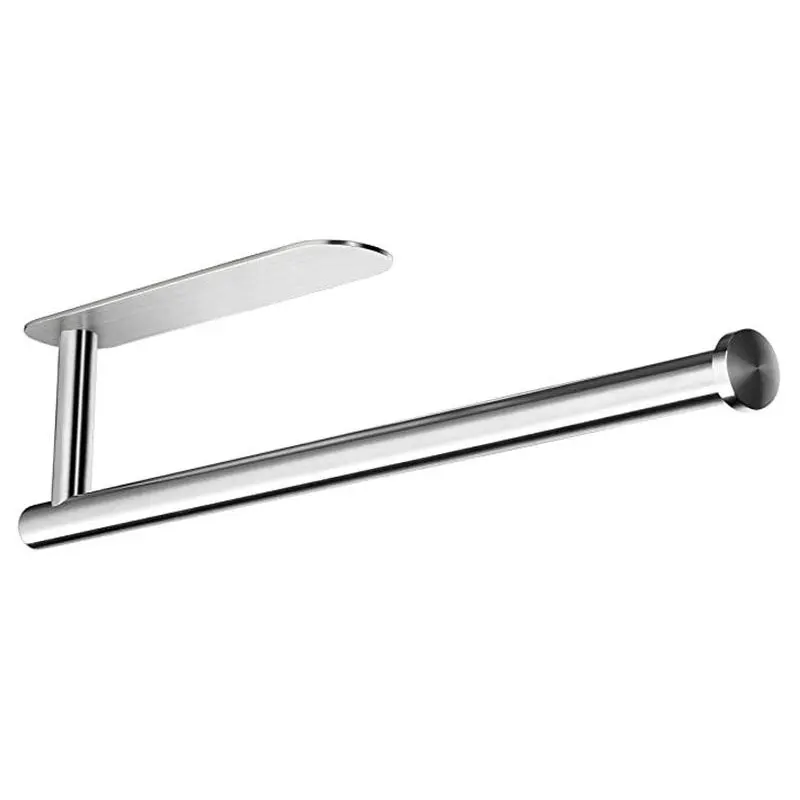 ROVATE No drill black paper towel holder Stainless Steel Bathroom Accessories Set hardware wall mounted