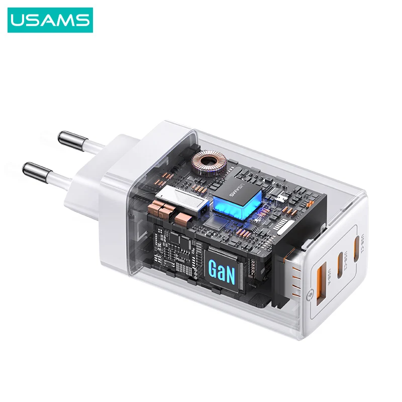 USAMS CC180 65W GaN PD Universal USB Type C Fast Portable Laptop Cell Phone Wall Charger Adapter