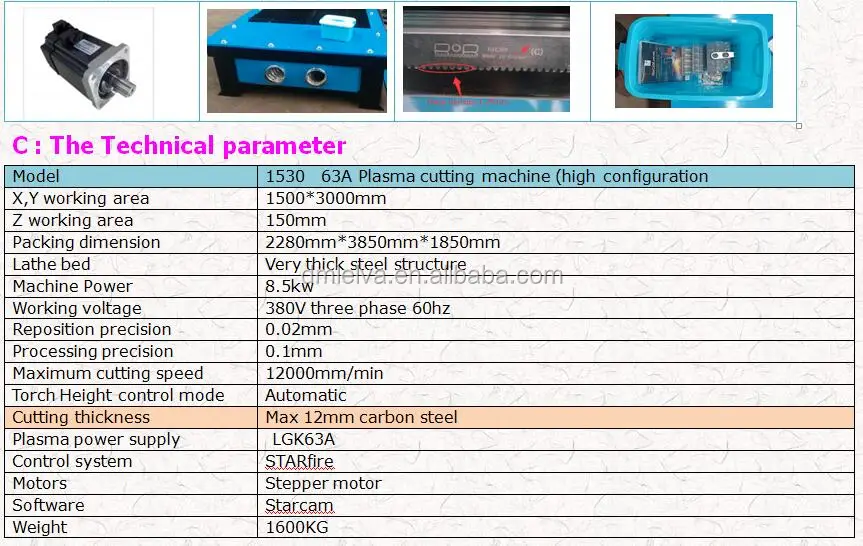 1500x3000mm metal plasma  iron steel cutter cnc cutting machine
