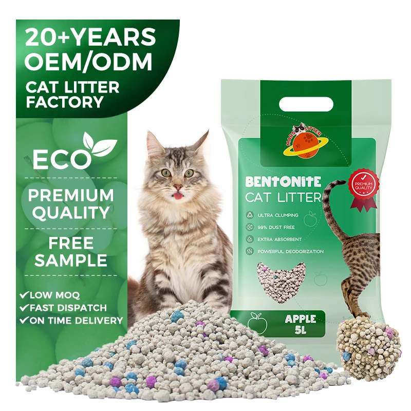 OEM Factory direct selling more sanitary low price spot Natural Dust Free cat sand 10L Clumping Bentonite cat litter sand