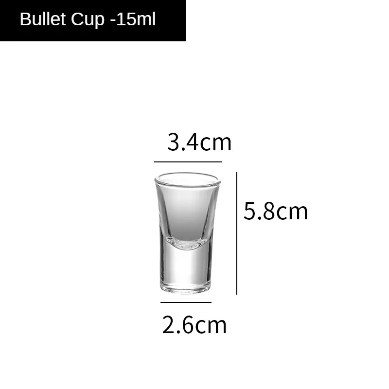 Custom Logo Text Bullet Shot Glasses Glasses White Spirit Tequila Tumblers 2oz Bar Heavy Duty Base Shot Glasses
