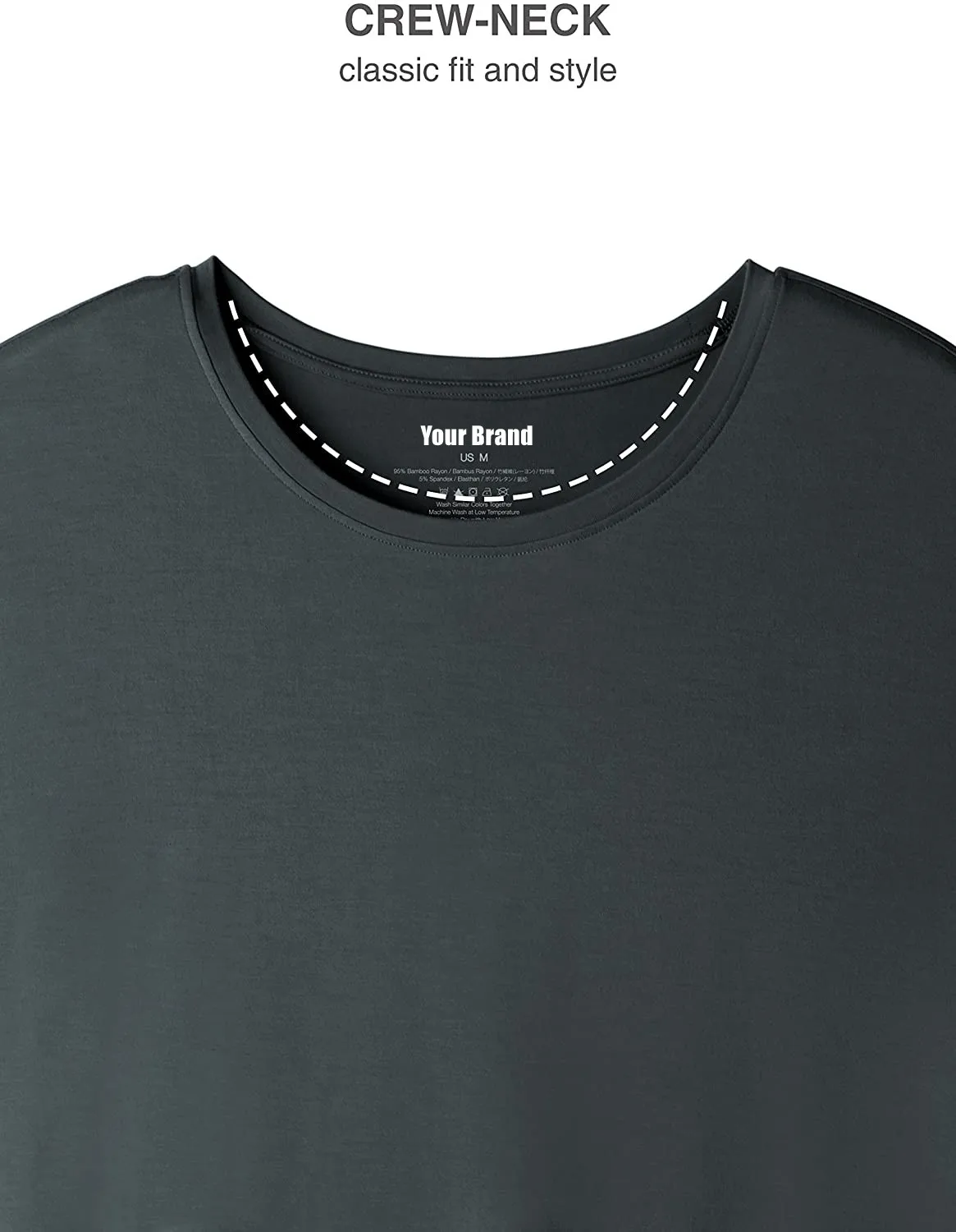 
Custom 95% Bamboo 5% Spandex Ultra Soft Stretchy Tee Shirt Mens Bamboo Fiber Shirts 