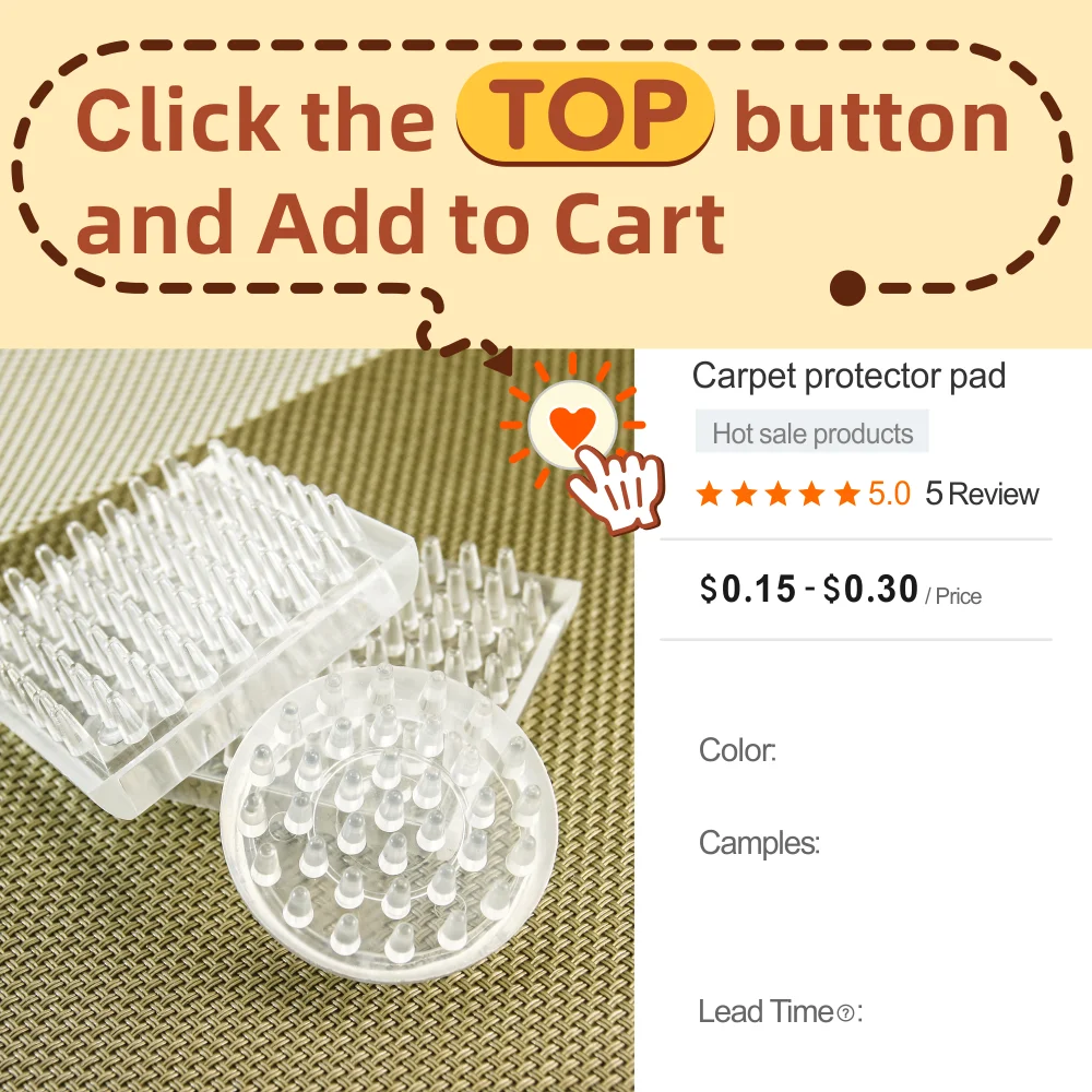 Plastic Carpet Protector Spiked Cup Comfortable Touch Caster Cup Spiked Furniture Cup for Sofas Tables Chairs Offices Bookcases