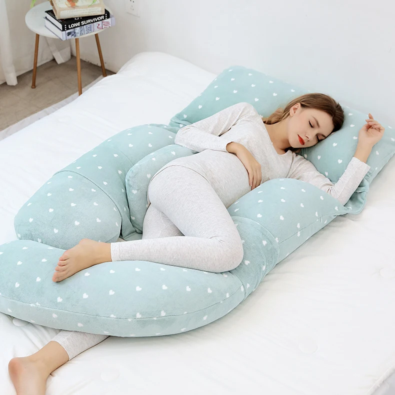 Customized U Shape Total Body Mom Sleeping Back Multifunctional Support Velvet Pregnancy Pillow