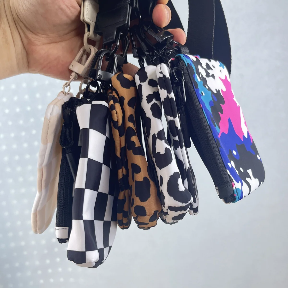 Wholesale 2024 New Dural Pouch Wristlets Portable Key Chain with Coin Bag And Card Holder Mini Double Wrist Bracelet Wallet