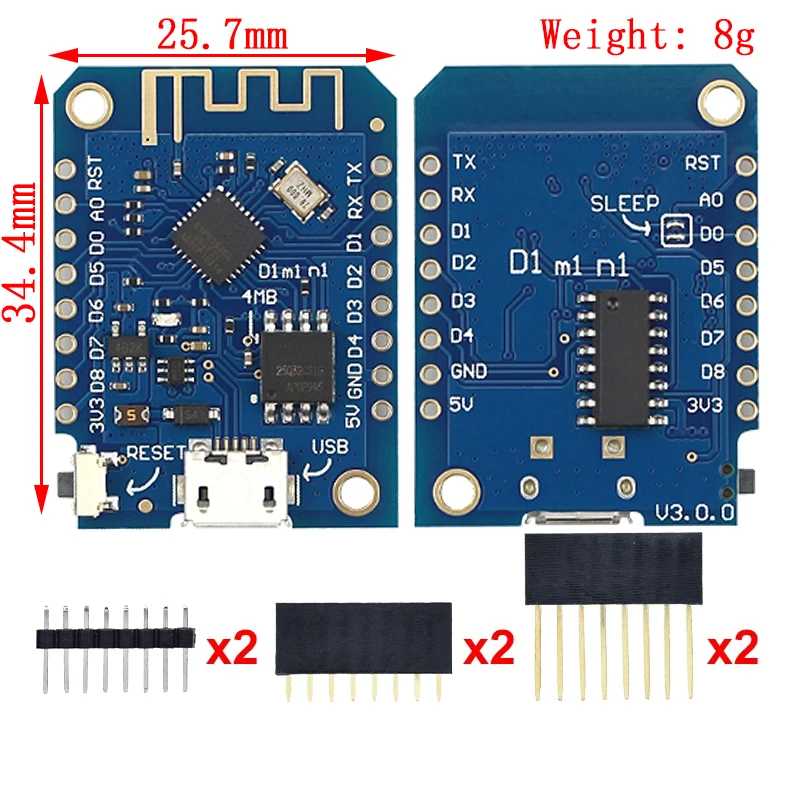 WeMos D1 Mini Pro V3.0 NodeMcu 4MB/16MB bytes Lua WIFI Internet of Things Development board based ESP8266 CH340G Nodemcu V2