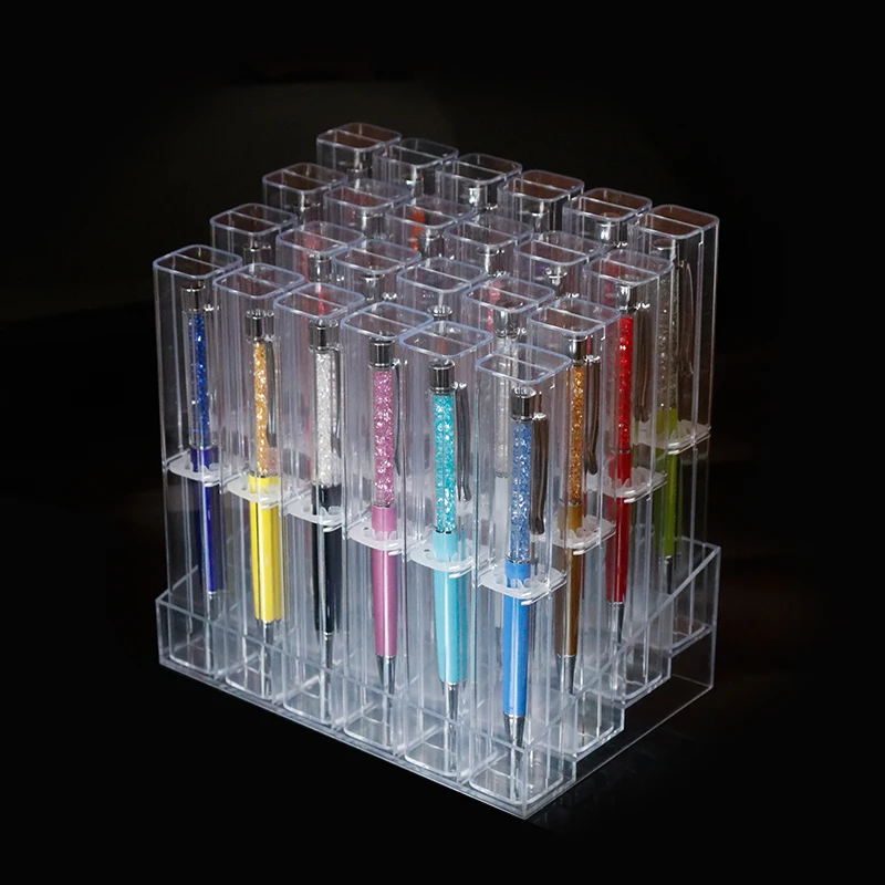 transparent pen case wholesale  Plastic gift of  Square Crystal pencil and cheap Lipstick case shelf Cosmetic pen