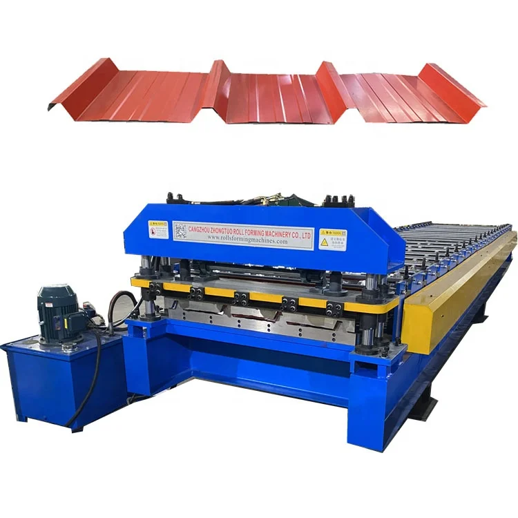 Good quality Peru roofing sheet making Tr4 Tr5 aluminum zinc roof panel roll forming machine