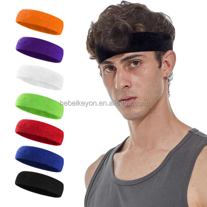 Custom Logo Sports Breathable Colorful Cotton Head Band Sweat Absorbing Sweatband