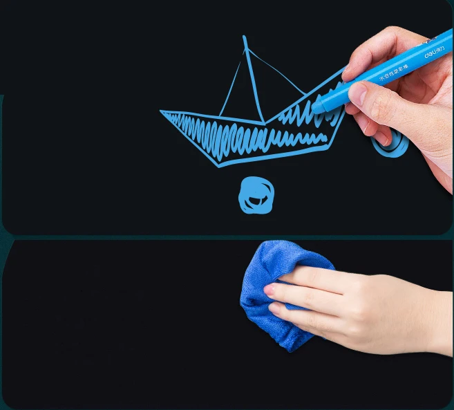 Self adhesive Iron back magnetic wet erase wall decoration green flexible chalkboard wall paper for school home office