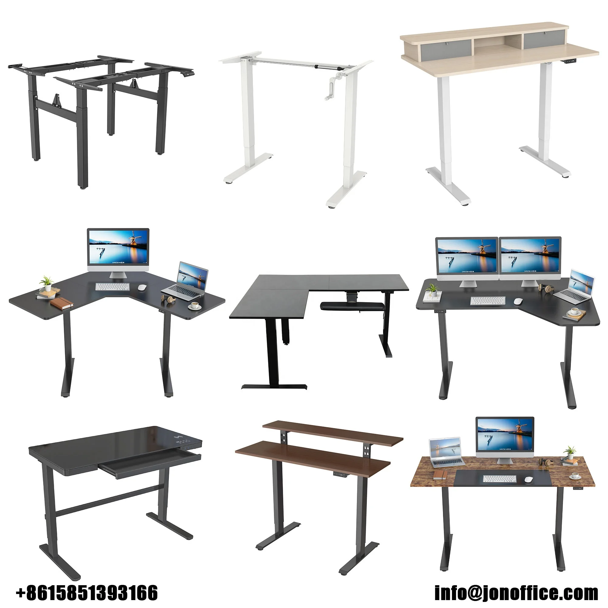 FD01 Mobile Laptop Cart Computer Desk Mobile Standing Laptop Desk Adjustable Height Cart