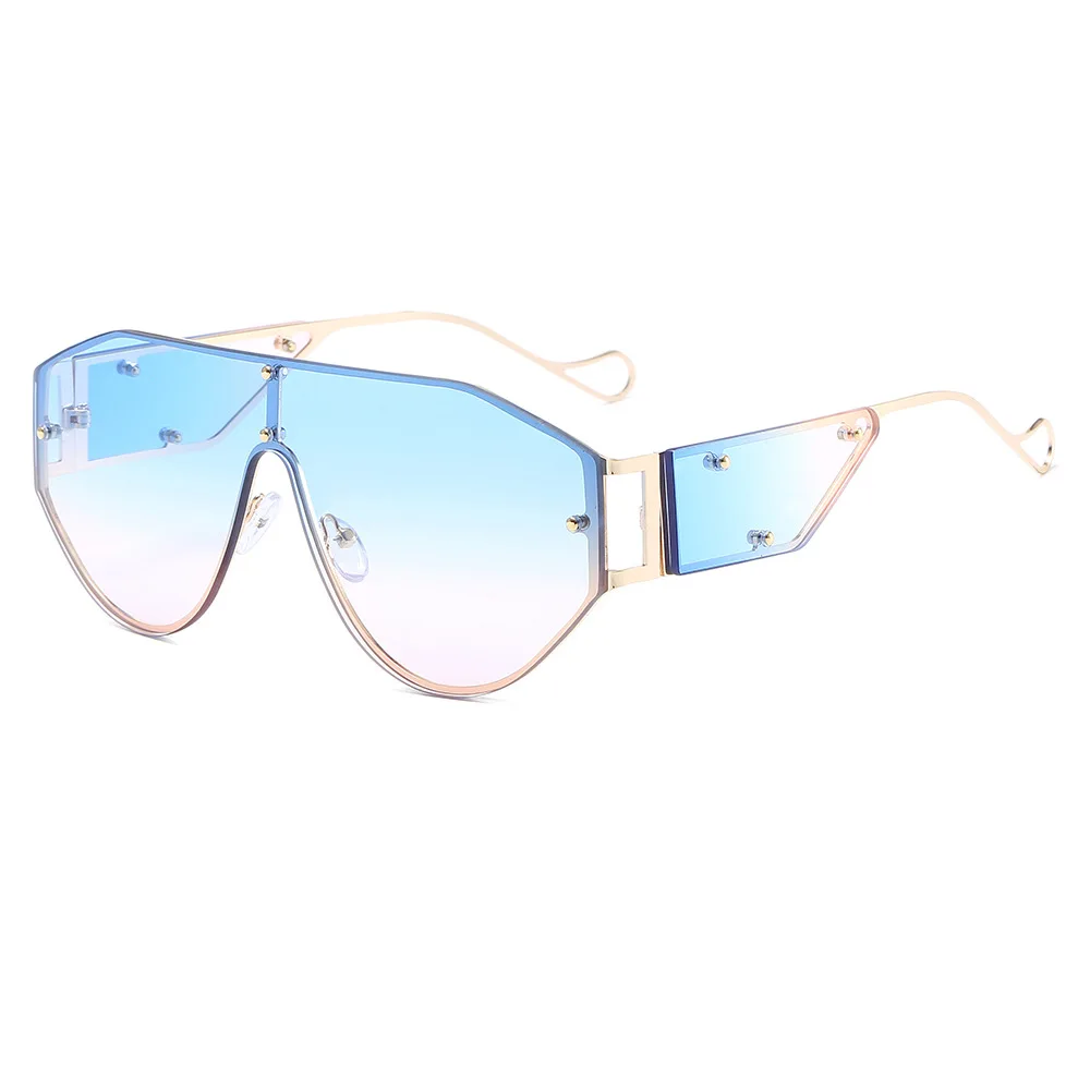 New European and American fashion glasses punk style sunglasses for men and women One-piece windproof sunglasses