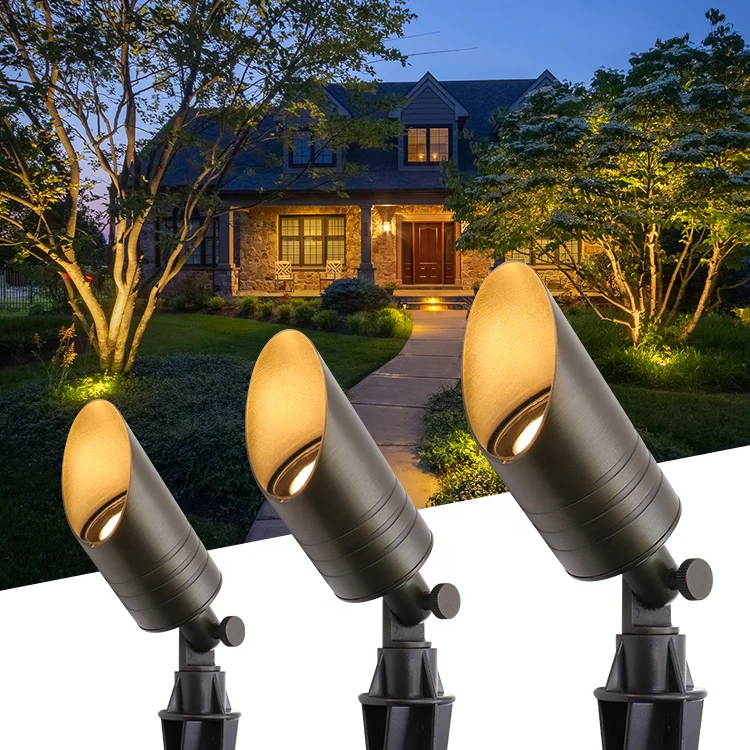 Brass Outdoor Inground Anti Glare Landscaping Decoration Garden Tree Up Spot Lights  Low Voltage Landscape Lighting Waterproof