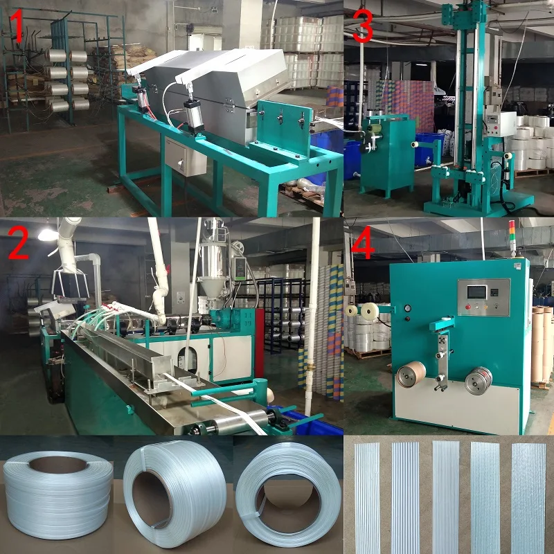 Automatic  Biodegradable Twist Composite Cord Strap Making Machine For Packaging