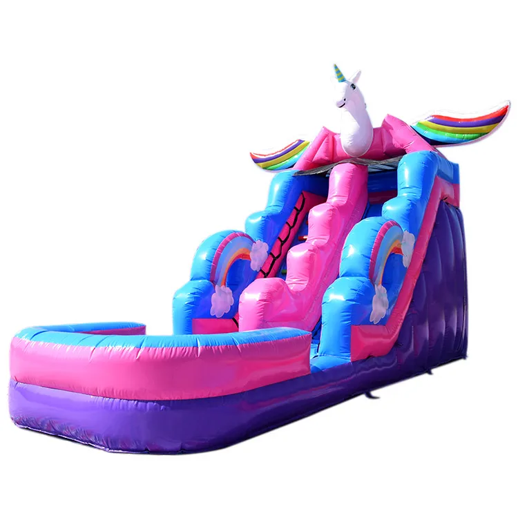 custom commercial unicorn theme inflatable  water slide for sale