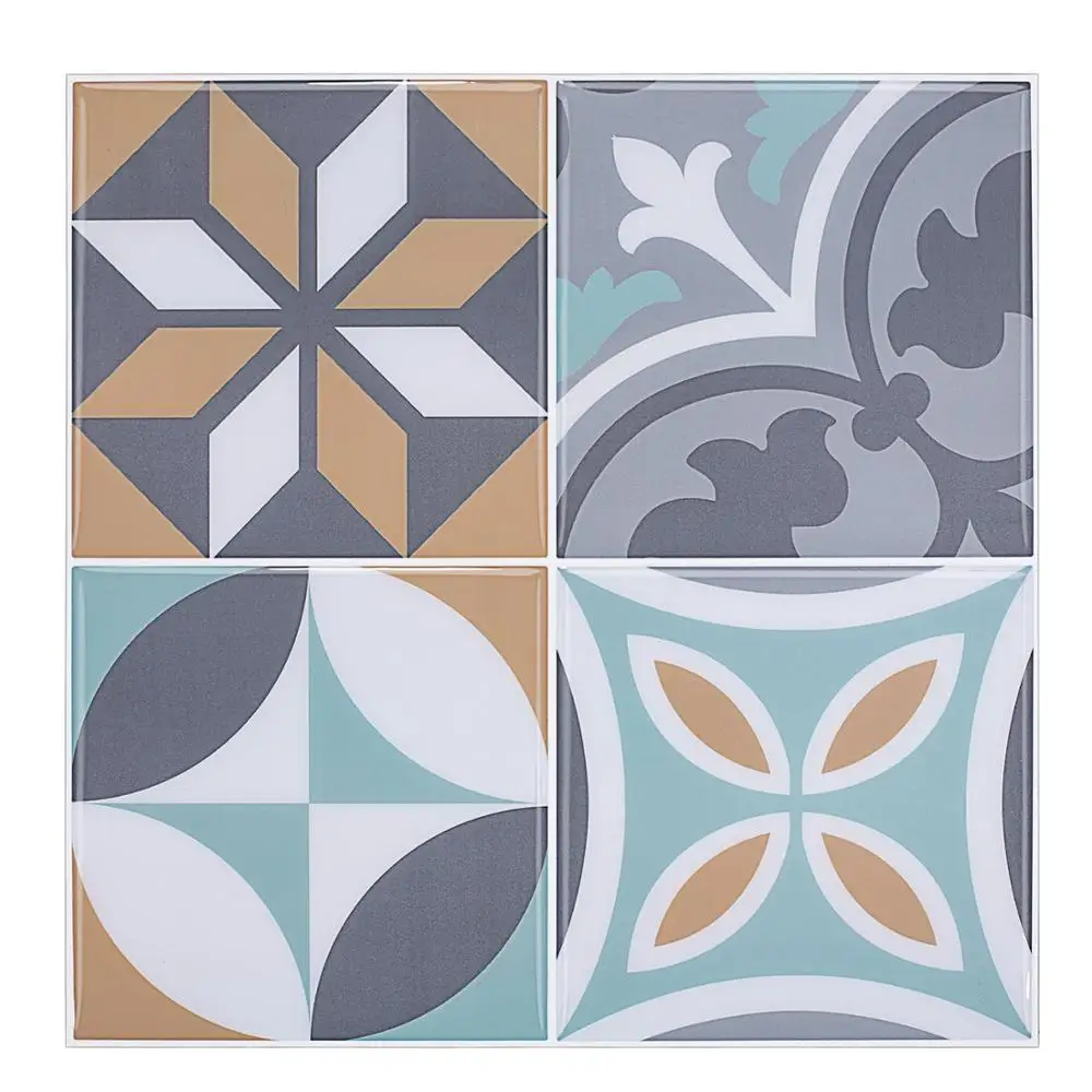 Easy DIY decoration vinyl mosaic peel and stick moroccan style tile backsplash for indoor deco