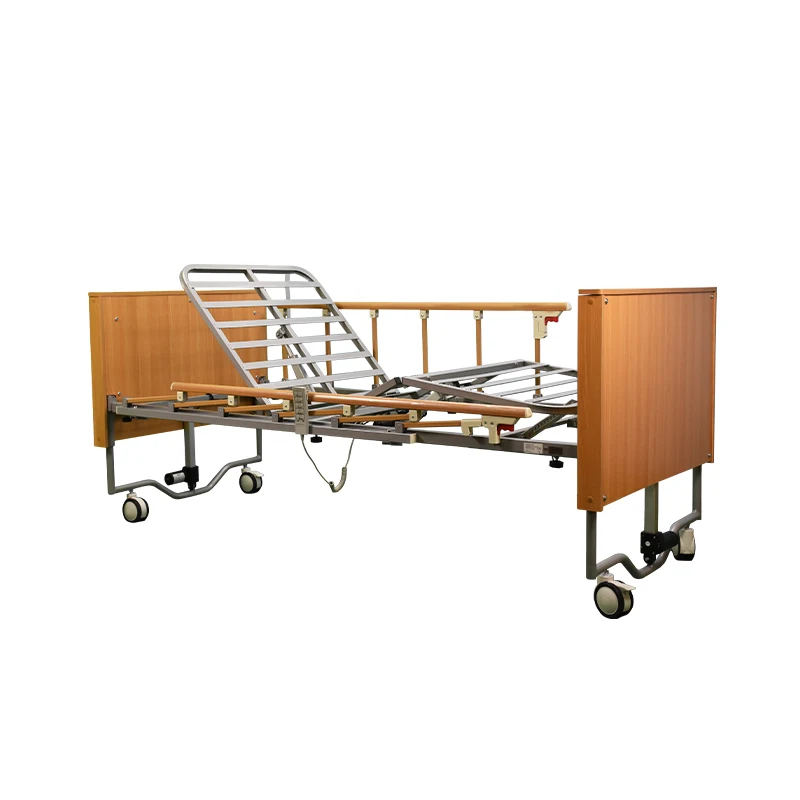 Height Adjustment Multi Function Nursing Electric Hospital Bed Electric Mobility Care Bed Wood Cared Bed