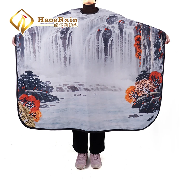 Home unisex eco friendly wholesale beauty salon hair cutting dressing barber cape logo