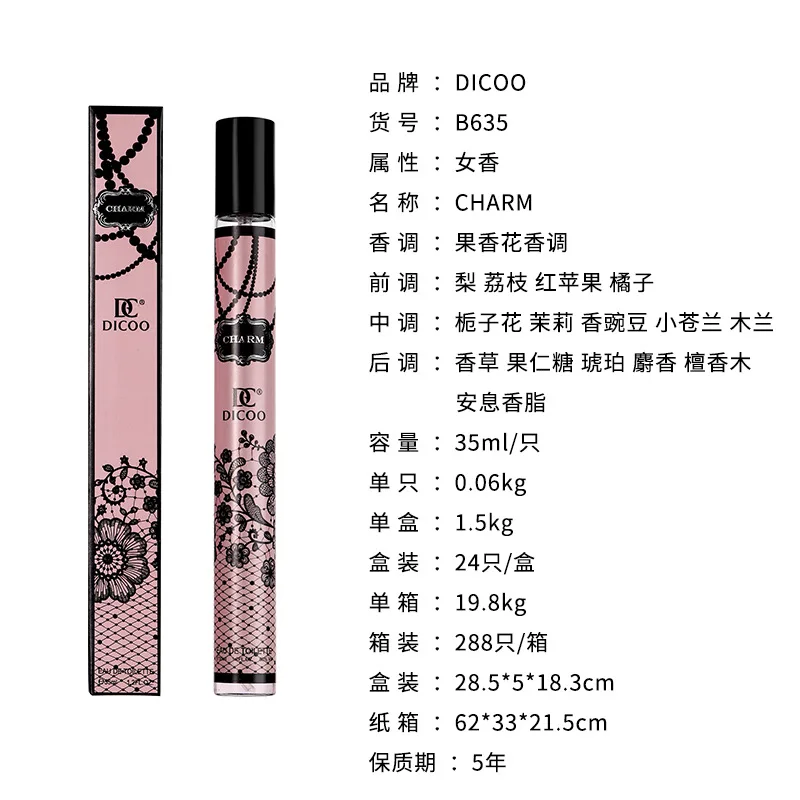 35ml Test Tube Perfume Eau De Toilette Perfume For Men And Women Pink Encounter Fragrance Long Lasting Perfume charm